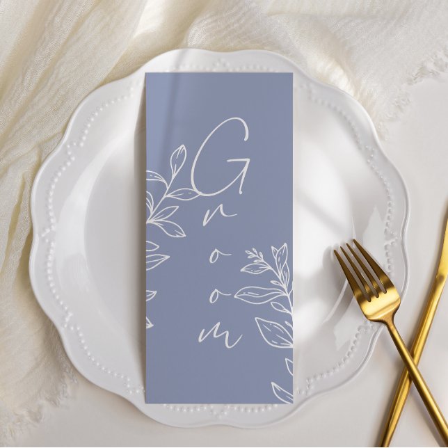 Periwinkle Blume Einfach reserviert Sitzplätze Menükarte (Von Creator hochgeladen)