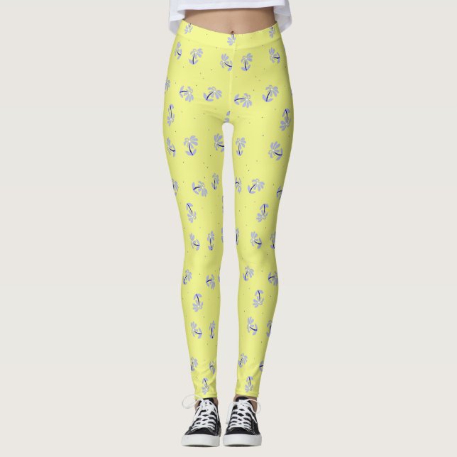 Periwinkle Blume Leggings (Vorderseite)