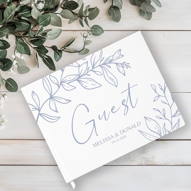 Periwinkle Blume Simple Boho Wedding Gästebuch (Von Creator hochgeladen)