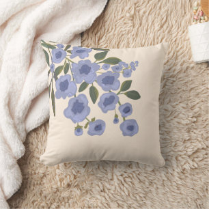 Periwinkle Blumenblüten Moderne Kissen