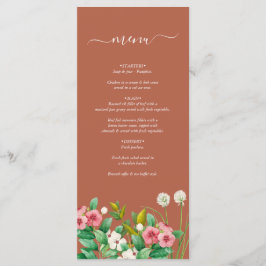 Periwinkle Burnt Orange Terracotta Wedding Menükarte