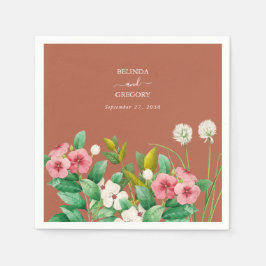 Periwinkle Burnt Orange Terracotta Wedding Serviette