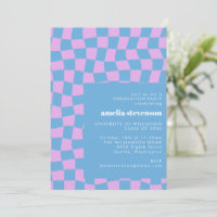 Periwinkle Checkerboard Graduierungsparty Foto