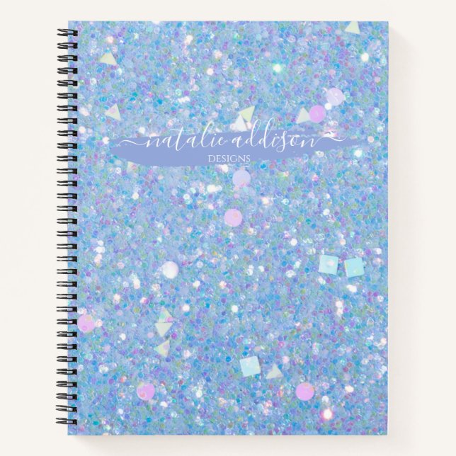 Periwinkle Chunky Glitzer | Personalisiertes Noteb Notizbuch (Vorderseite)