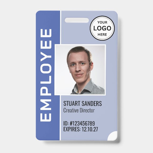 Periwinkle Corporate Logo Mitarbeiter Foto Abzeich Ausweis (Vorderseite)