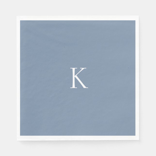 Periwinkle Custom Initial Luncheon Napkins Serviette (Vorderseite)