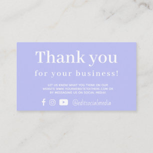 Periwinkle Danke Business Card Begleitkarte