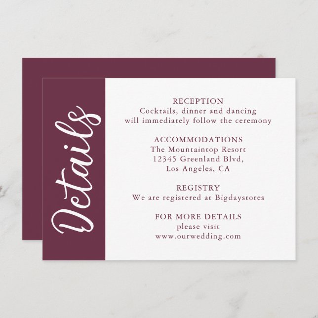 Periwinkle Decorative Calligrafy Enclosure Card Begleitkarte (Vorne/Hinten)