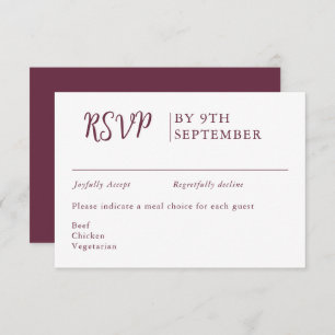 Periwinkle Decorative Hochzeitkalligrafie RSVP Karte