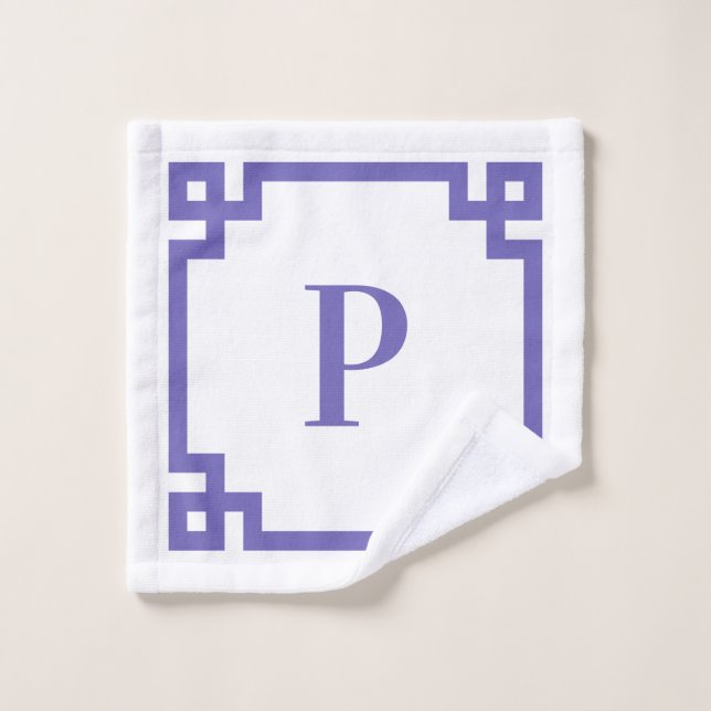 Periwinkle Decorative Monogramm für griechische Sc Waschlappen (Waschlappen)