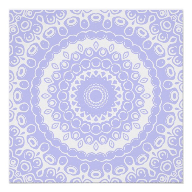 Periwinkle Dream Mandala Pattern Poster (Vorderseite)