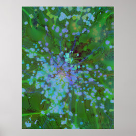 Periwinkle Explosion Holographische Abstrakte Kuns Poster