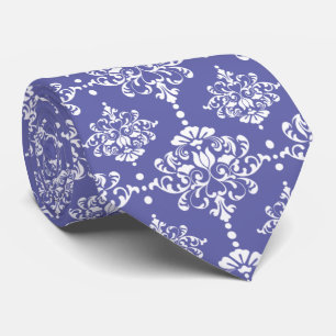 Periwinkle Floral Damask Pattern Trauzeuge Hochzei Krawatte