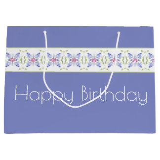 Periwinkle Floral Modern Große Geschenktüte