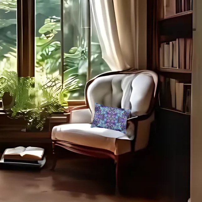 Periwinkle Garden Lumbar Dekokissen (Von Creator hochgeladen)