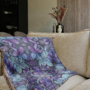 Periwinkle Garden Throw Blanket Decke