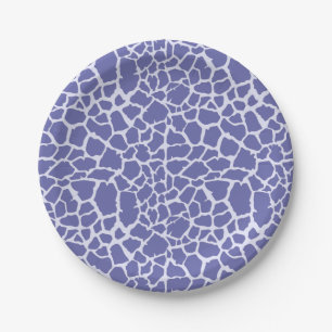 Periwinkle Giraffe Print Pappteller