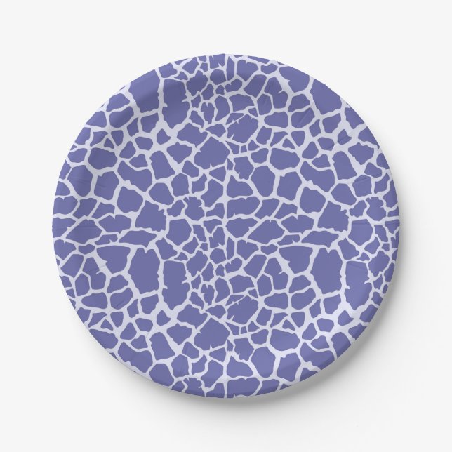 Periwinkle Giraffe Print Pappteller (Vorderseite)