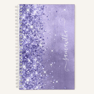 Periwinkle Glitzer Lavender Blue Girly Signature Notizbuch