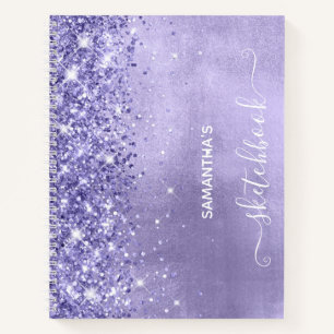 Periwinkle Glitzer Lavender Blue Girly Sketchbook Notizbuch