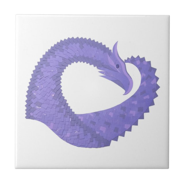 Periwinkle Herzdrache auf Weiß Fliese (Vorderseite)