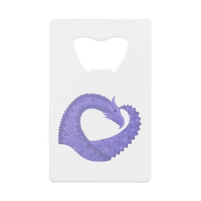 Periwinkle Herzdrache auf Weiß Geldkarten Flaschenöffner (Vorderseite)