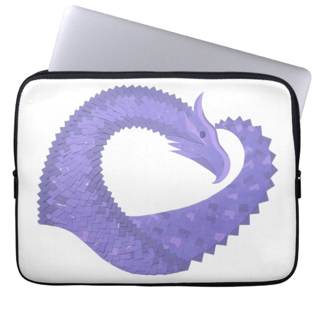 Periwinkle Herzdrache auf Weiß Laptopschutzhülle (Vorderseite)