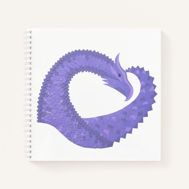 Periwinkle Herzdrache auf Weiß Notizbuch (Vorderseite)