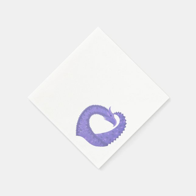 Periwinkle Herzdrache auf Weiß Serviette (Ecke)