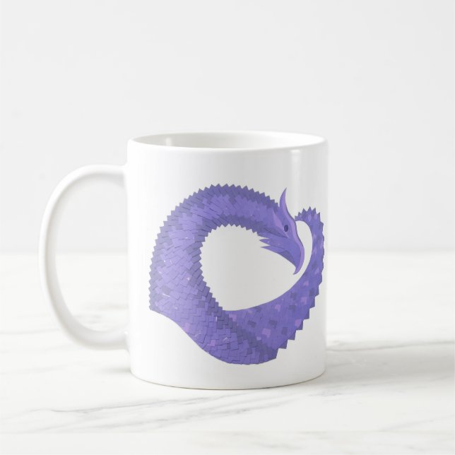 Periwinkle Herzdrache auf Weiß Tasse (Links)