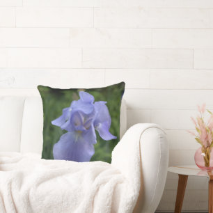 Periwinkle Irises Reversible Throw Pillow Kissen