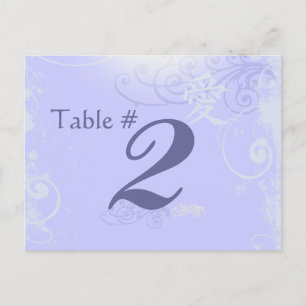 Periwinkle Kanji Liebe Swirl Wedding Tischnummer
