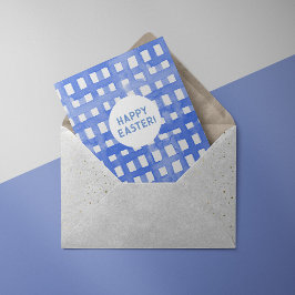 Periwinkle karierte Osterkarte Feiertagskarte