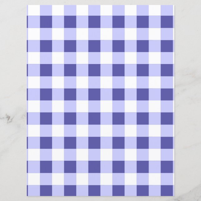 Periwinkle kariertes Scrapbook-Hintergrundpapier (Vorderseite)