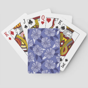 Periwinkle Lila Floral Spielkarten