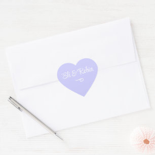 Periwinkle Lila Personalisiert Herz-Aufkleber
