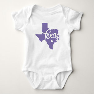 Periwinkle Lila Texas Herz Baby Strampler