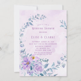 Periwinkle Lilac Peony Wreath Polterabend Einladung