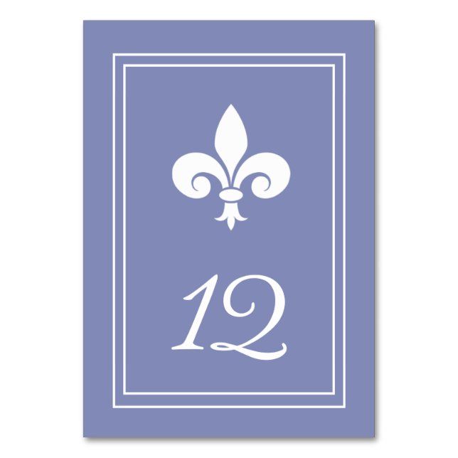 Periwinkle Lilie Tischnummer Card (Vorderseite)
