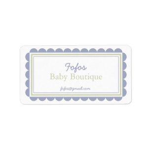 Periwinkle & Limon Frilly Borded Company Labels Adressaufkleber