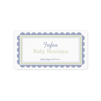 Periwinkle & Limon Frilly Borded Company Labels Adressaufkleber