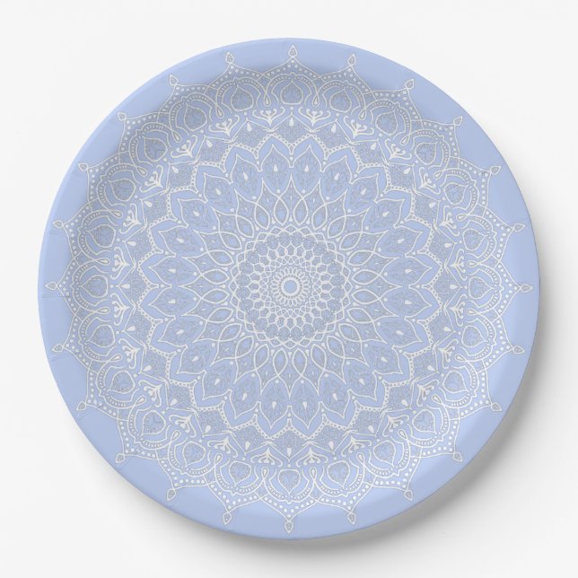 Periwinkle Mandala - Bora in Juniper Berry Pappteller (Vorderseite)