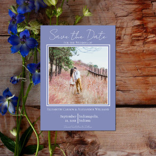 Periwinkle Minimalistisches Foto Save the Date