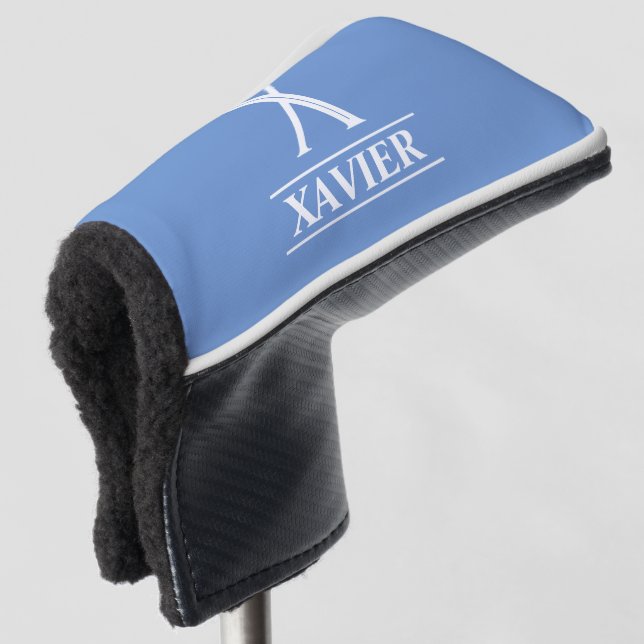 Periwinkle Mit Monogramm Putter Golf Head Cover Headcover (3/4 Vorderseite)