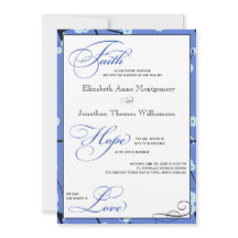 Periwinkle Moderne Christliche Hochzeitseinladunge