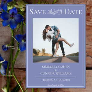 Periwinkle Modernes Foto Save the Date