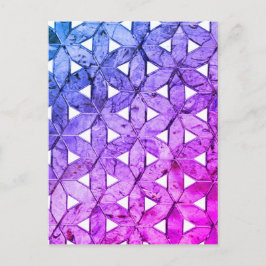 Periwinkle Mosaik-Blume des Lebens Postkarte