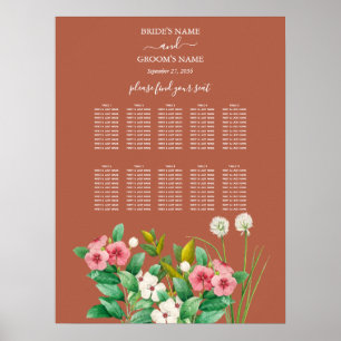 Periwinkle Orange Terracotta Hochzeitskarte Poster