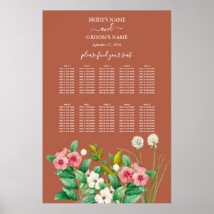 Periwinkle Orange Terracotta Hochzeitskarte Poster