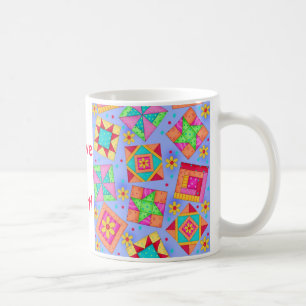 Periwinkle Patchwork Quilt-Tasse Tasse